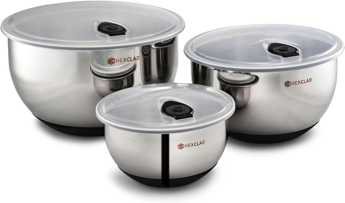 HexClad Stainless Steel Mixing Bowl Set