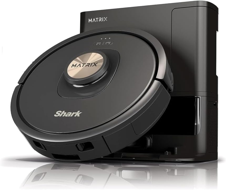 Shark AV2310AE Matrix Self-Emptying Robot Vacuum with No Spots Missed on Carpets and Hard Floors