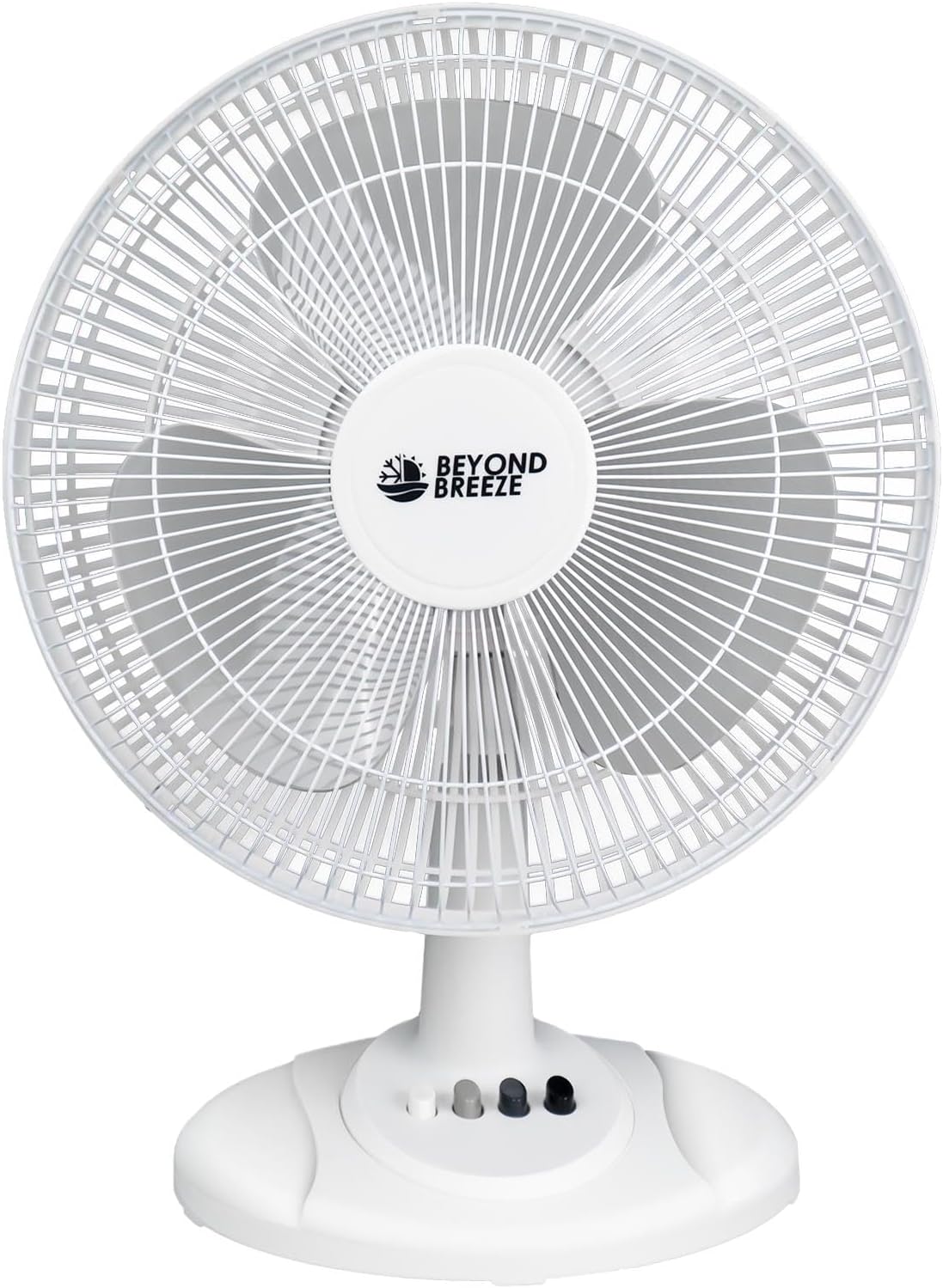 Oscillating Table Fan Quiet 3-Speed 12-Inch Adjustable Tilt Fan with Safety Grill