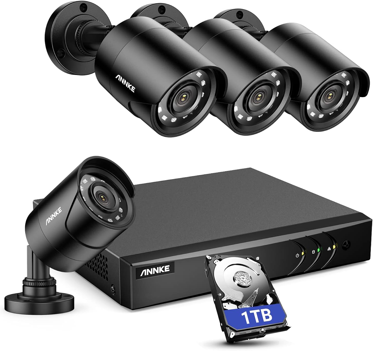 ANNKE 8CH H.265+ 3K Lite Surveillance Security Camera System with AI Human/Vehicle Detection