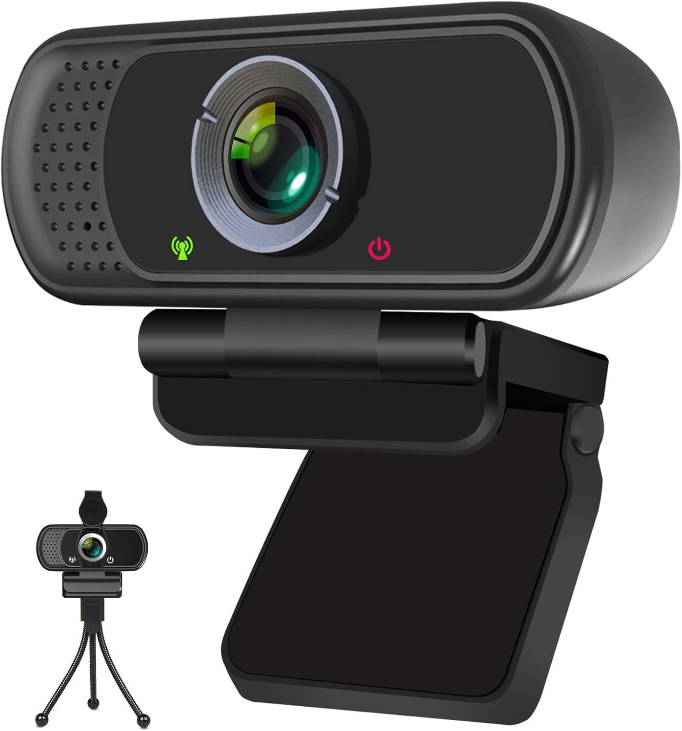 Full HD 1080P Webcam with Privacy Shutter and Tripod