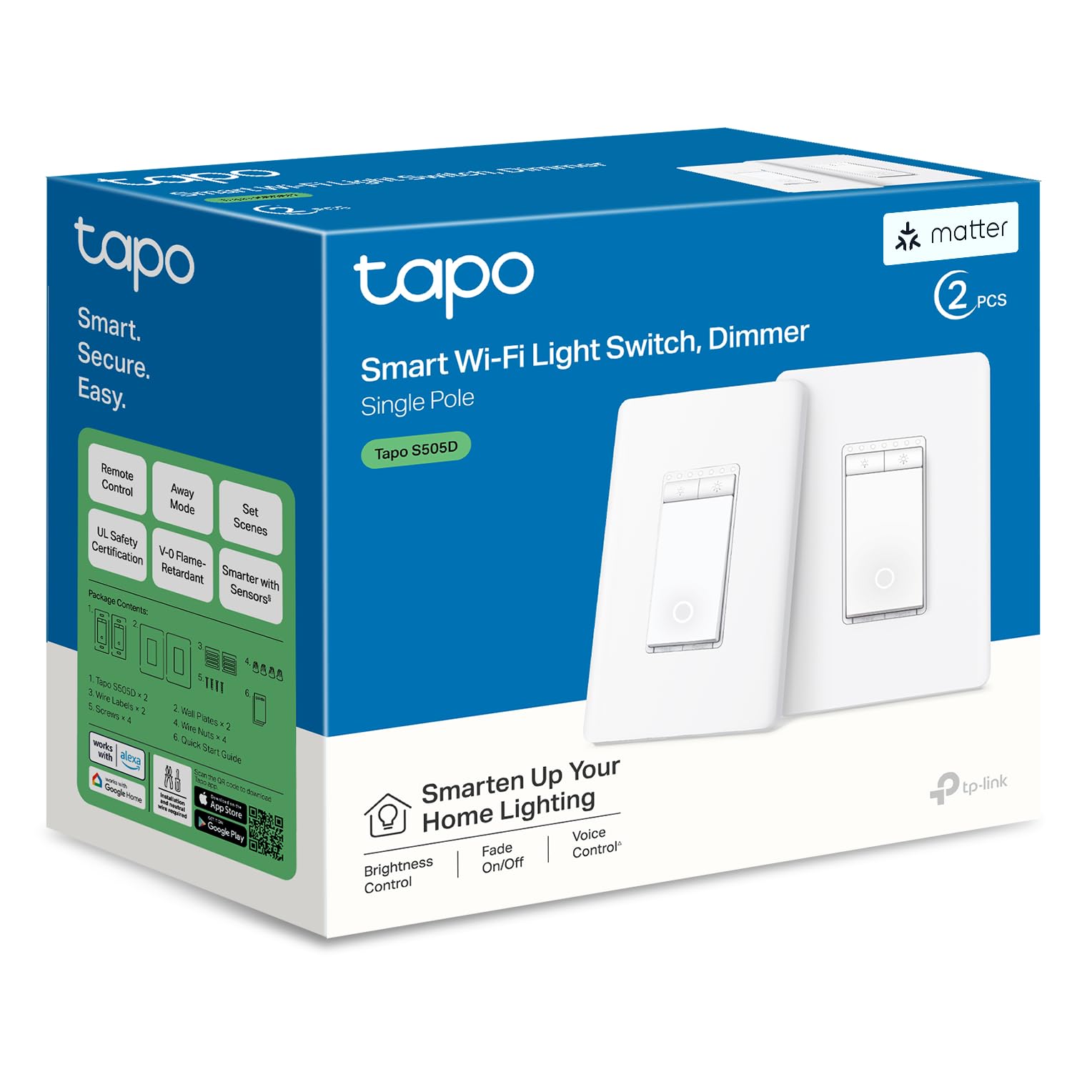 TP-Link Tapo Matter Smart Dimmer Switch: Voice Control w/Siri