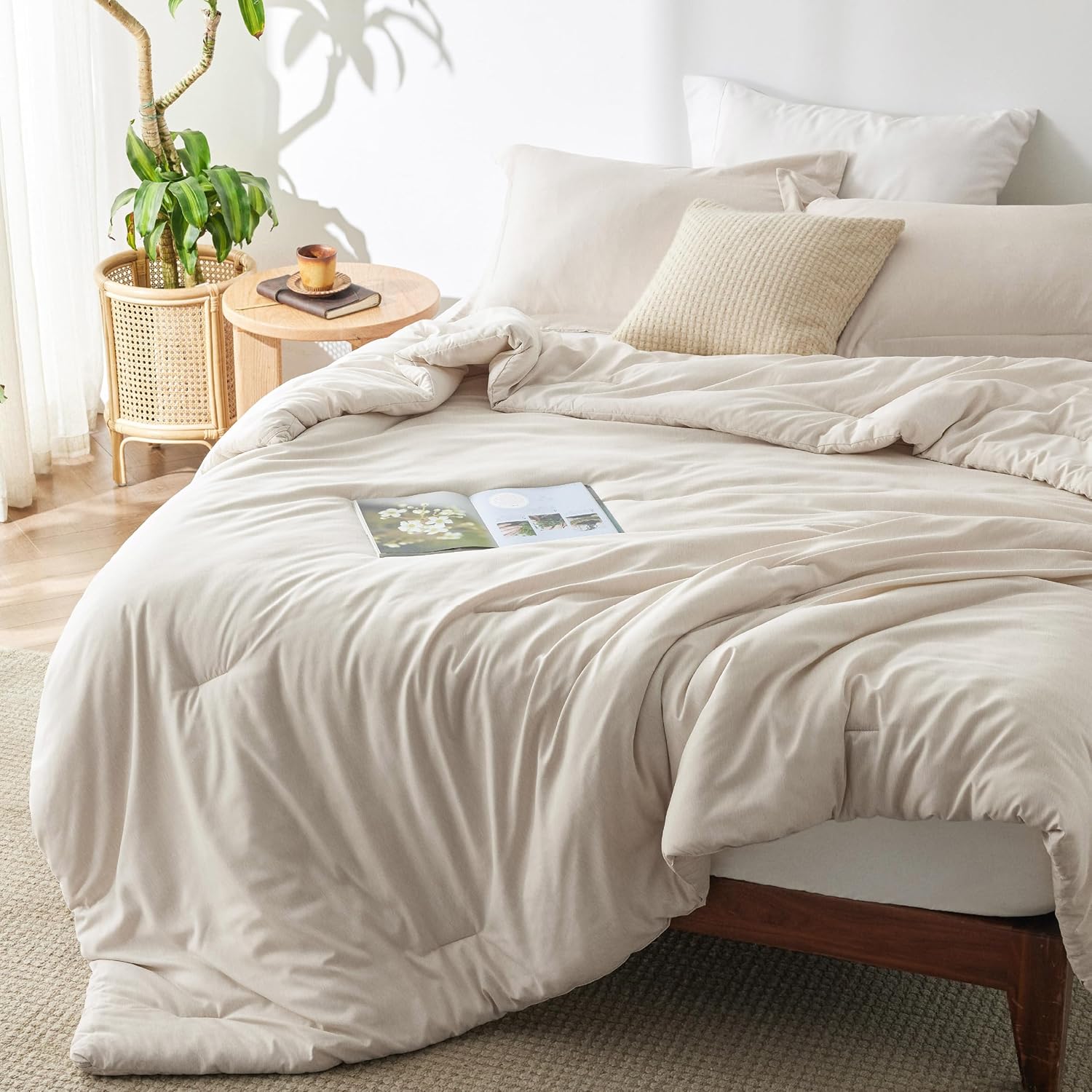 Bedsure King Size Comforter Set - Beige King Comforter Set