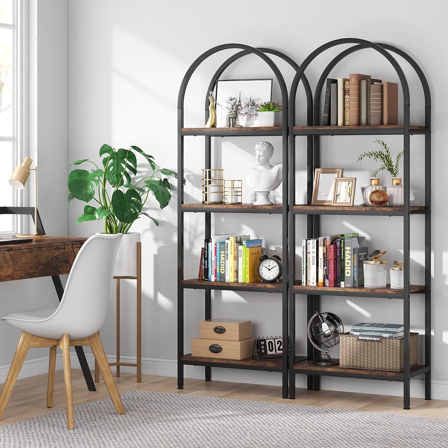 Tribesigns 4-Tier Open Bookshelf Set of 2