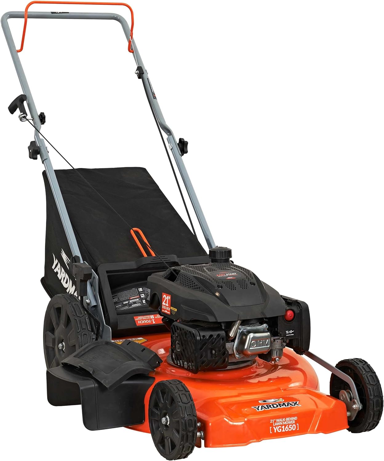 YARDMAX 21 in. 170cc 3-in-1 Gas Walk Behind Push Lawn Mower with High Rear Wheels