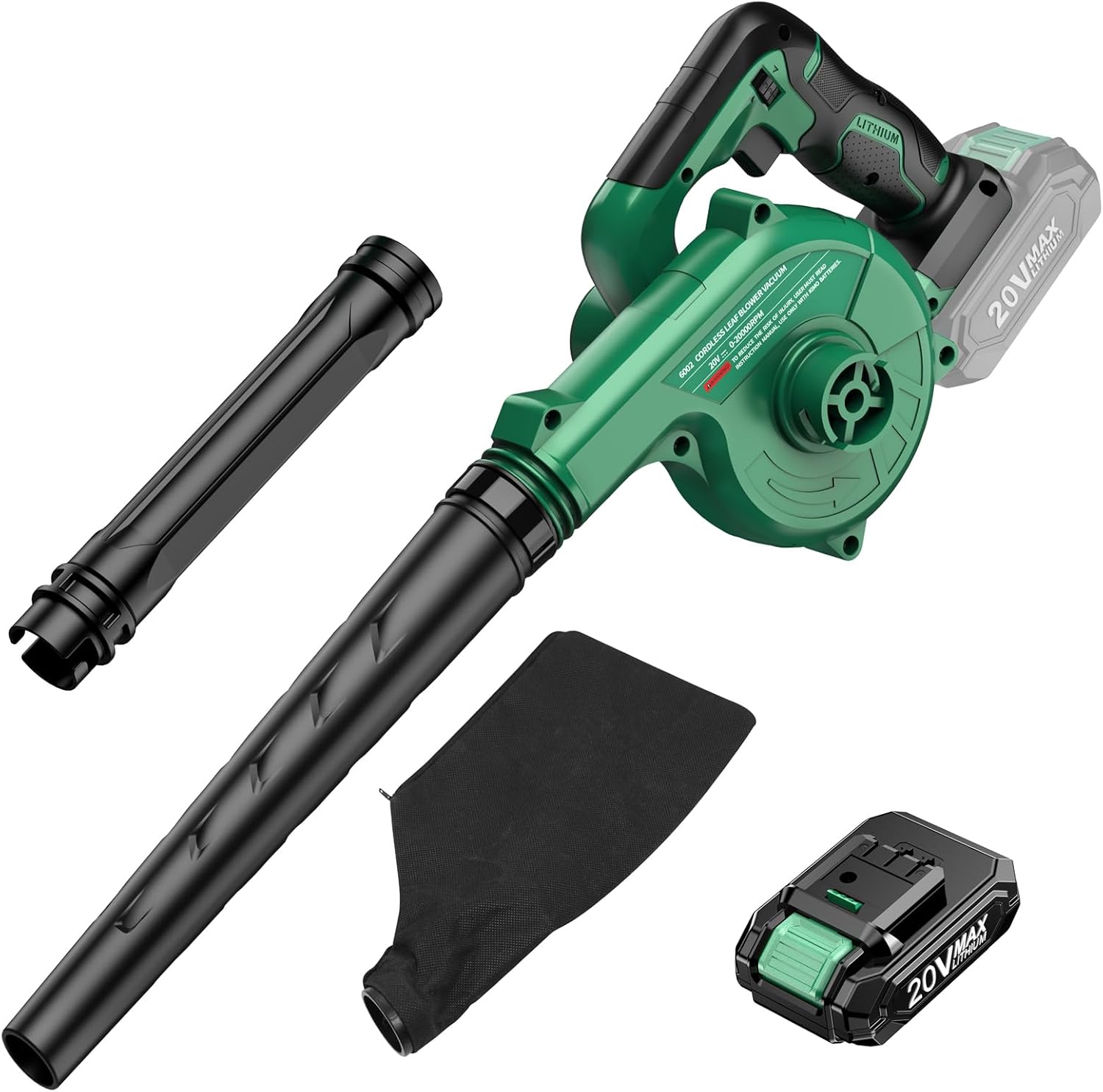 K I M O. Cordless Leaf Blower with Battery & Charger