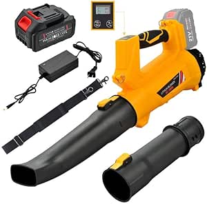 Cordless Leaf Blower - 320CFM 208MPH 21V Electric Handheld Leaf Blower with 5.2Ah Battery and Charger