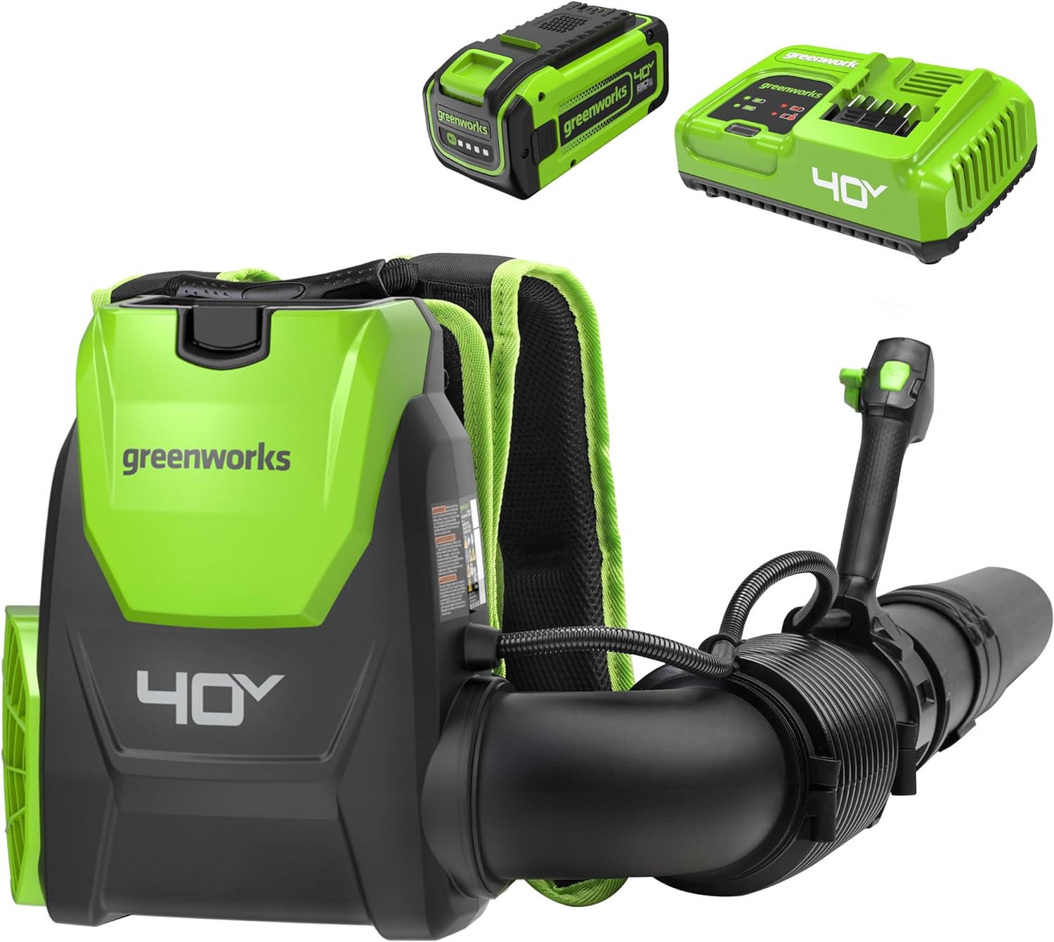 Greenworks 40V (165 MPH / 660 CFM / 75+ Compatible Tools) Cordless Brushless Backpack Leaf Blower