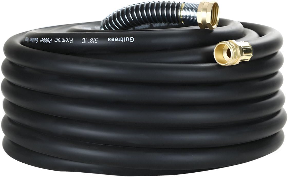 50FT 5/8 Heavy-Duty Rubber Garden Hose - 200psi Working