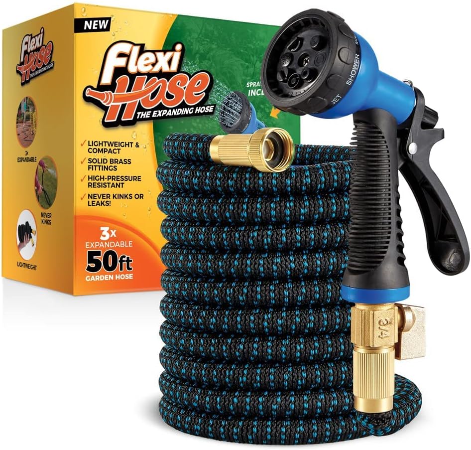 Flexi Hose with 8 Function Nozzle Expandable Garden Hose