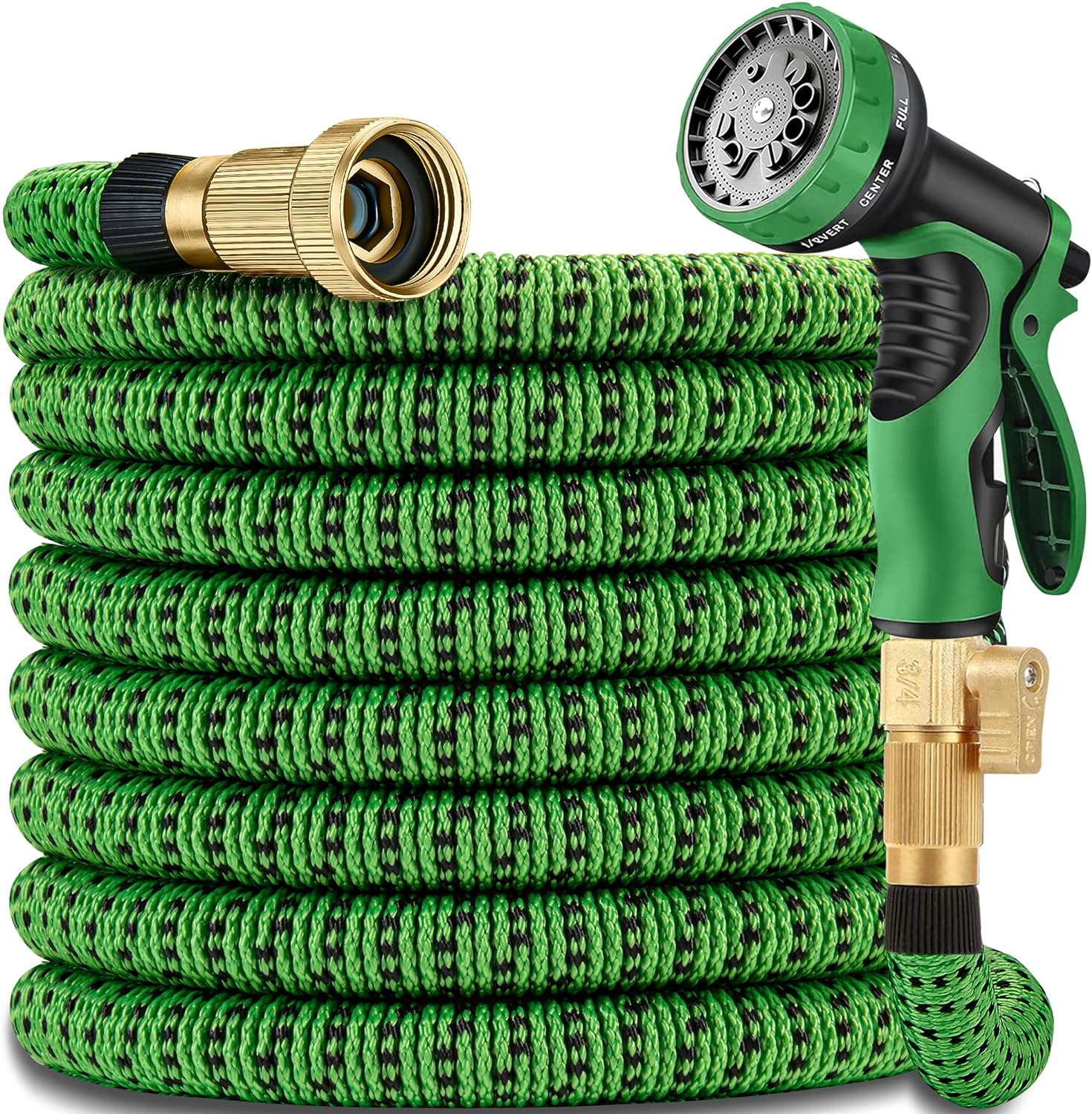 50 ft Expandable Garden Hose with 10 Function Spray Nozzle