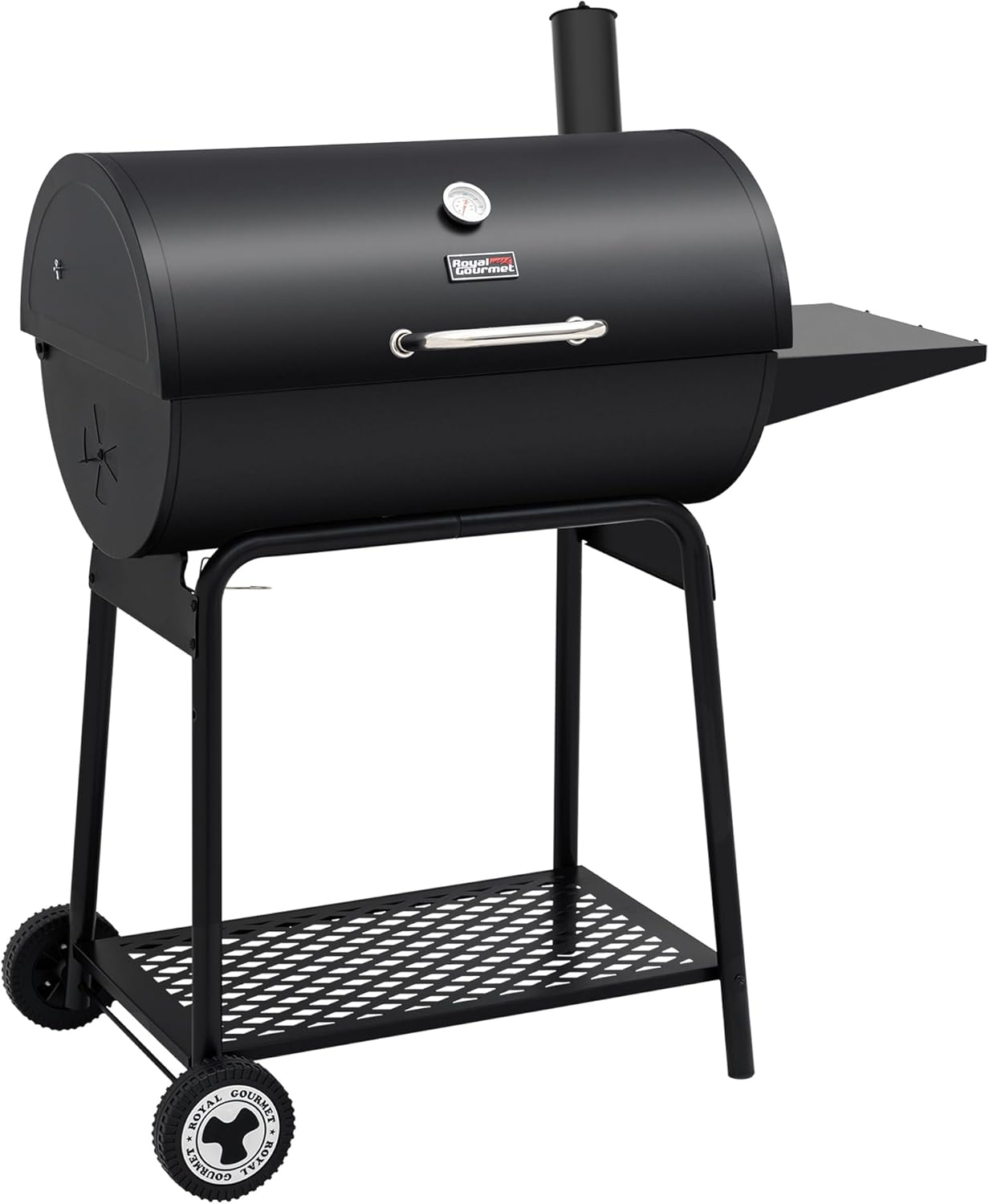 Royal Gourmet CC1830 30 Barrel Charcoal Grill with Side Table