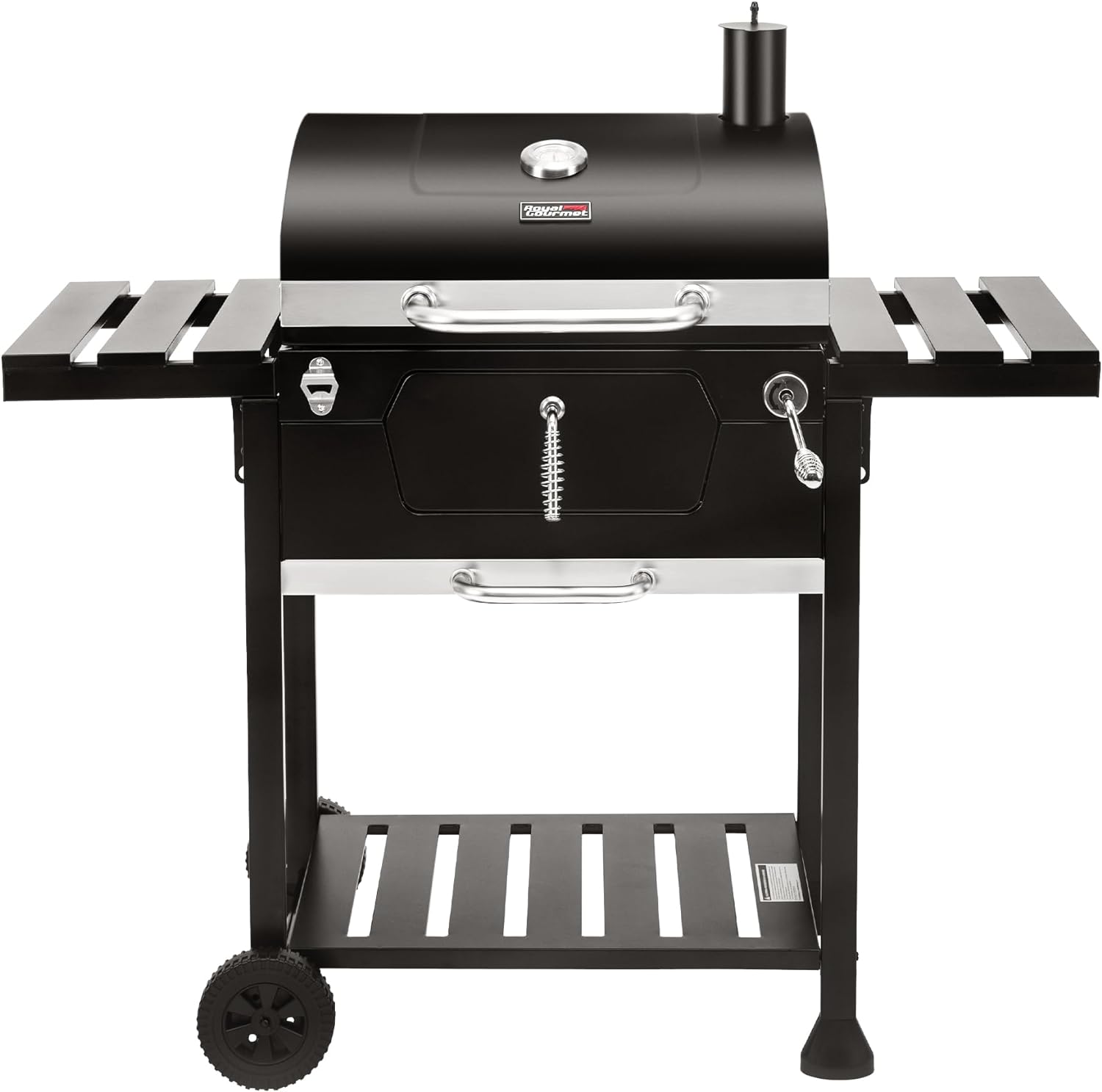 Royal Gourmet CD1824EN 24” Charcoal Grill Outdoor Smoker with Side Tables Backyard Griller Party BBQ Picnic Patio Cooking