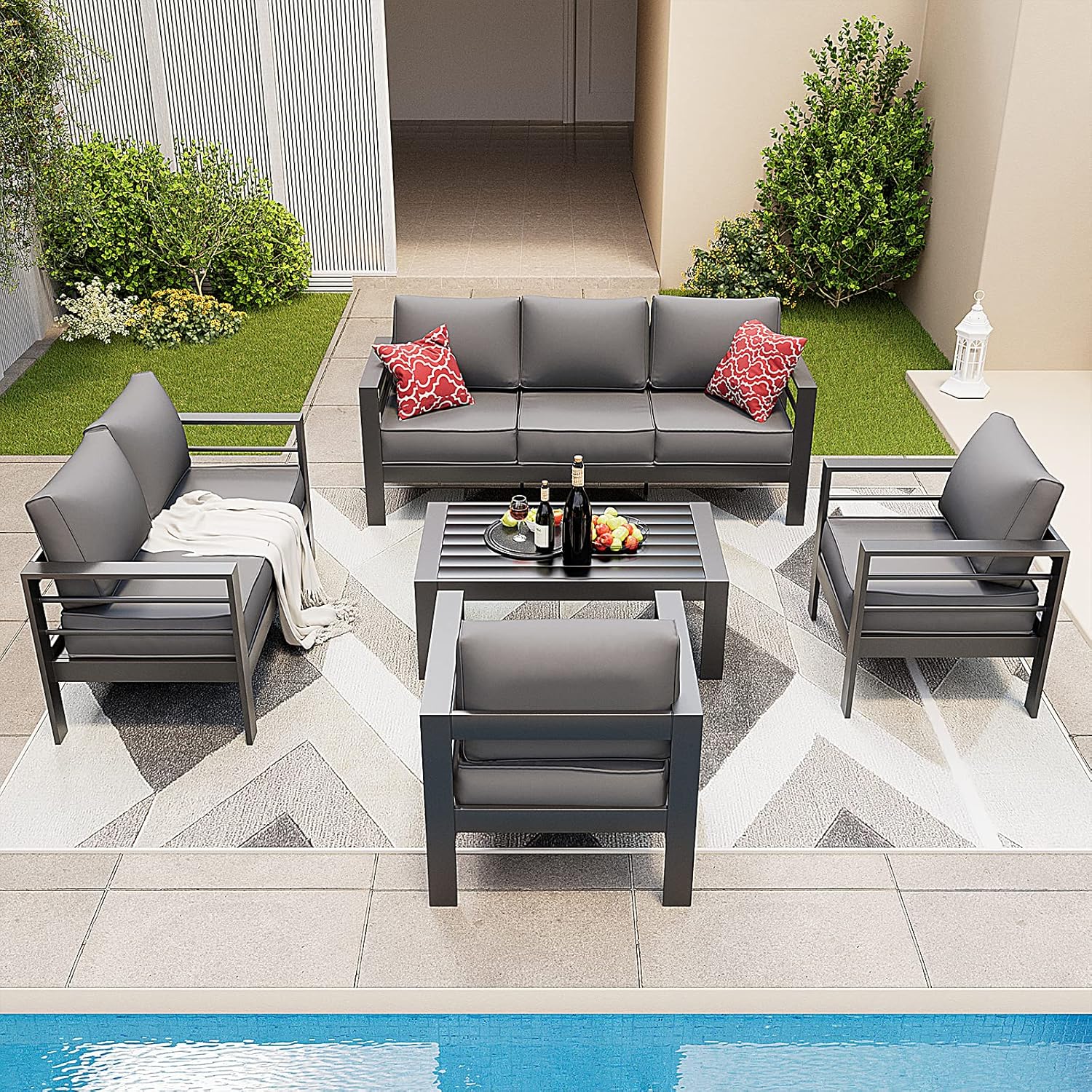 Amopatio Aluminum Patio Furniture Set