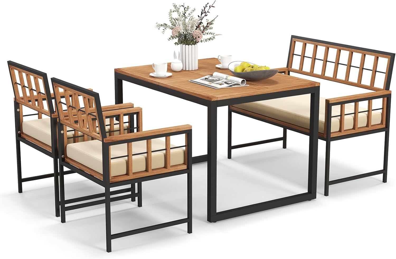 Tangkula 4 Piece Patio Dining Set