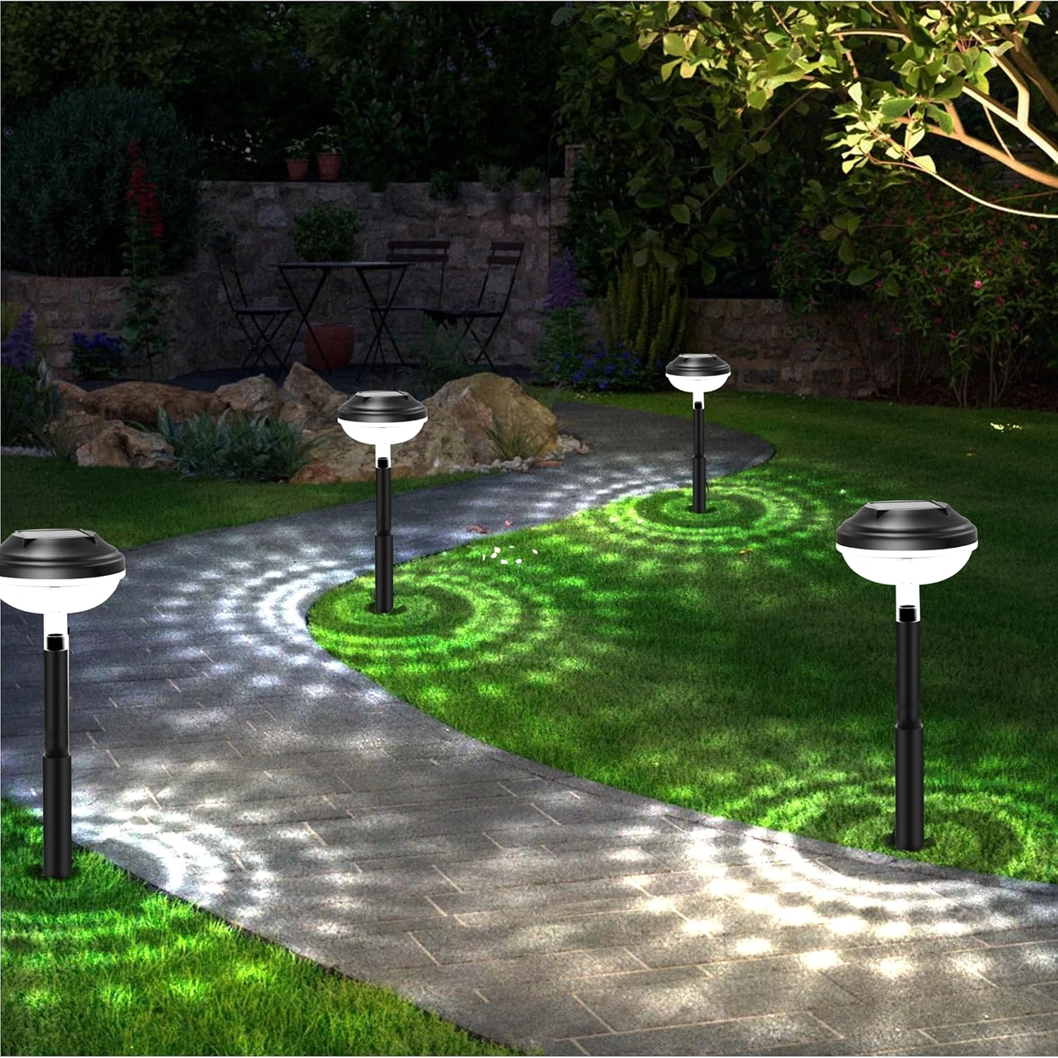 2024 New Solar Lights Outdoor Waterproof-4 Pack