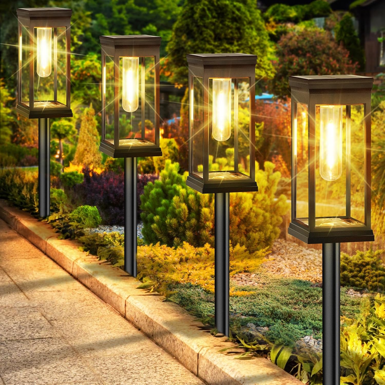 【Upgraded】Solar Pathway Lights Outdoor