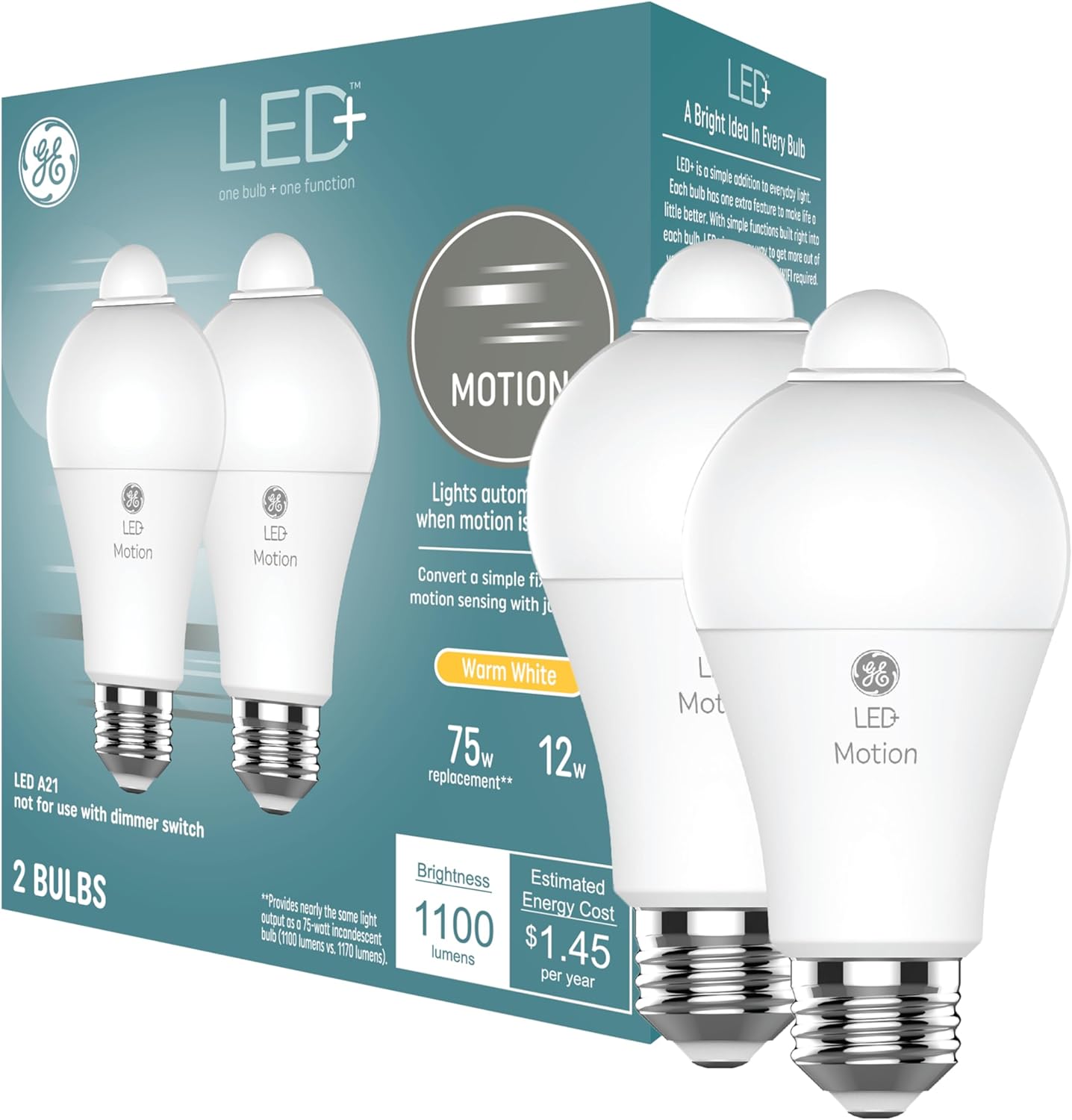 GE LED+ Motion Sensor LED Light Bulbs