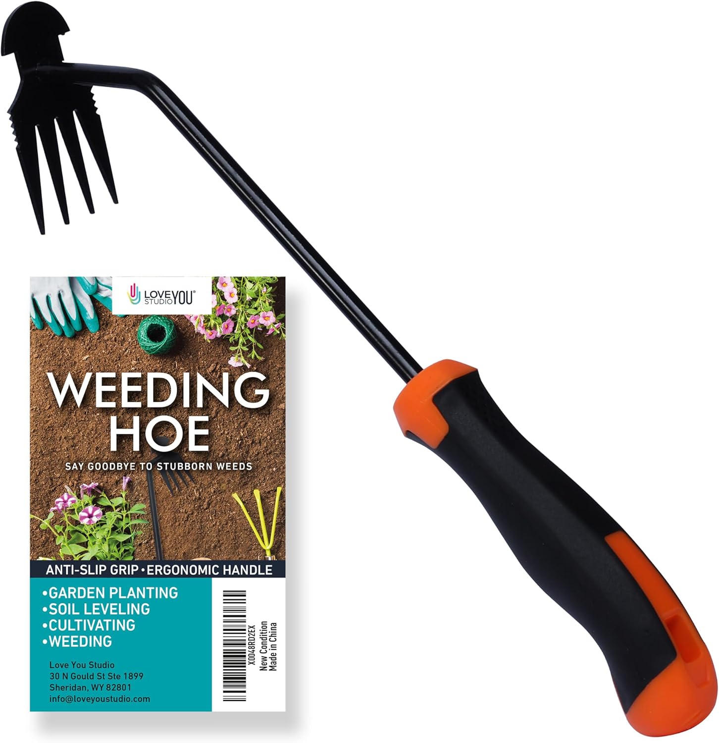 Weed Removal Puller Hand Tools - Heavy Duty Gardening Handheld Hoe Ergonomic Rubber Handle Manual Weeder - Multifunctional Weeding Tool for Garden Backyard Farm Planting Artifact Uprooting