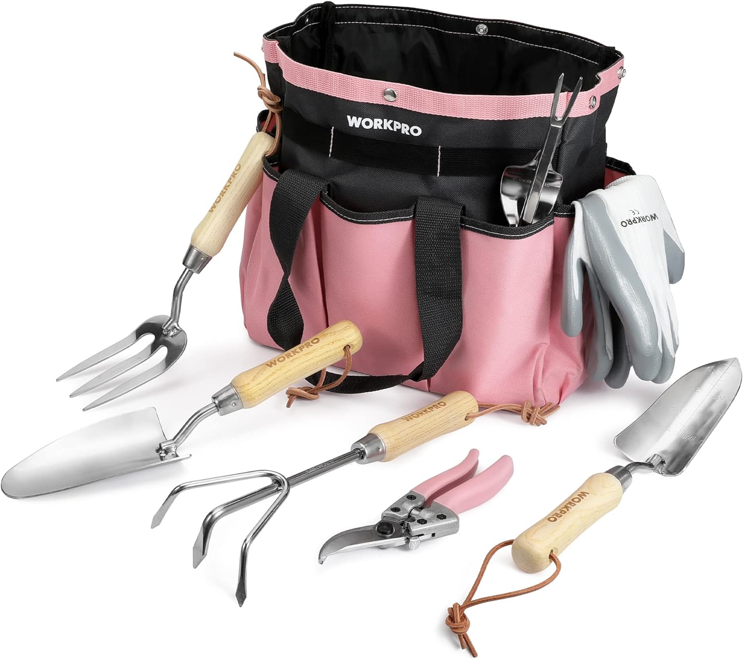 WORKPRO 7-Piece Pink Garden Tool Set