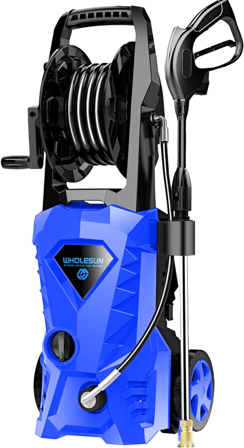 WHOLESUN 4000PSI Electric Pressure Washer 2024 Newest 2.8GPM Power Washer 1600W High Pressure Cleaner Machine with 4 Nozzles Foam Cannon Powerwasher for home use