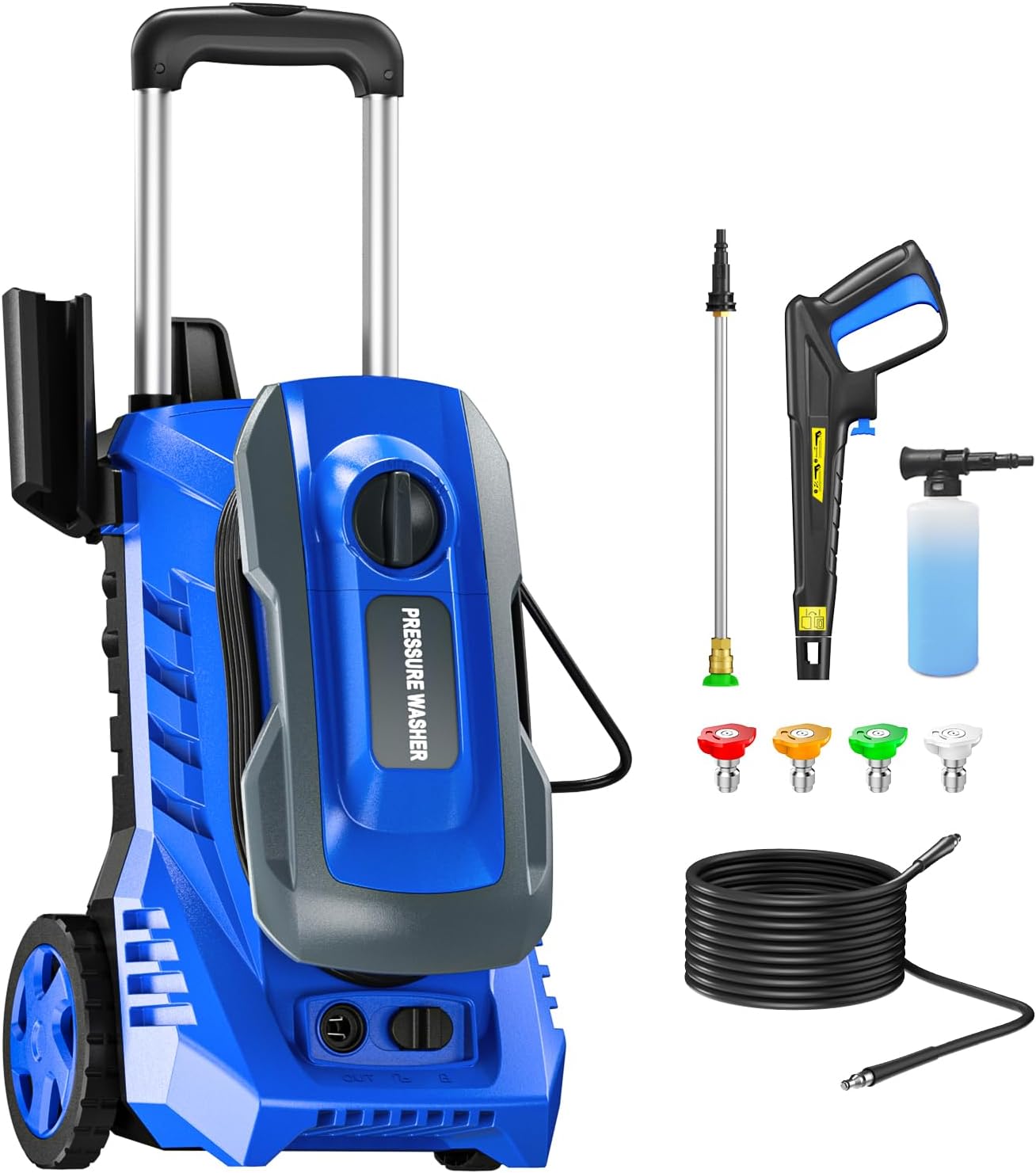 Power Washer Electric Powered - 4800 PSI + 3.2 GPM Electric Pressure Washer with 25 FT Hose 4 Interchangeable Nozzle & Foam Cannon