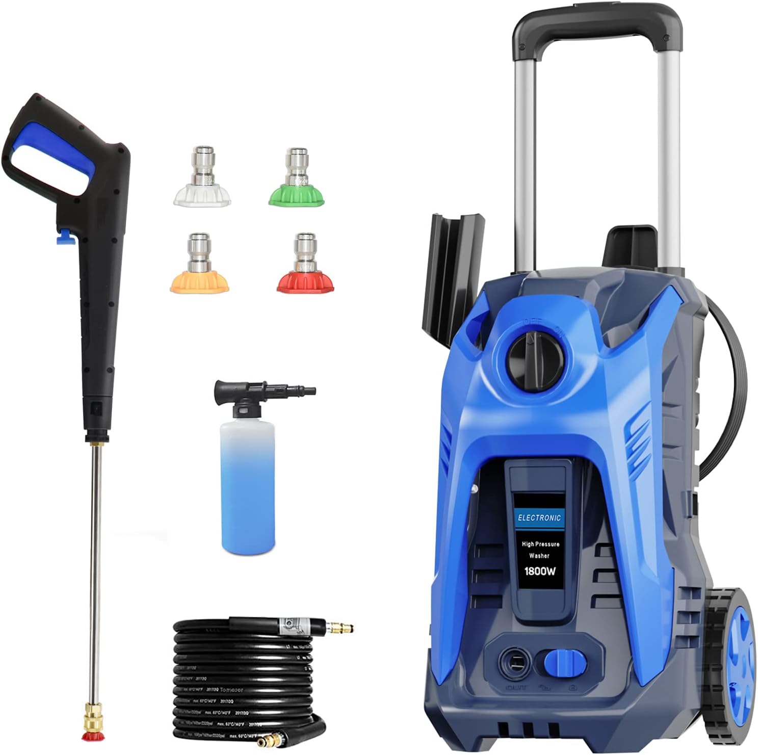 Electric Pressure Washer 4200 PSI 2.6 GPM Power Washer with 25FT Hose and 4 Quick Connect Nozzles Foam Cannon for Home Driveway Patio House