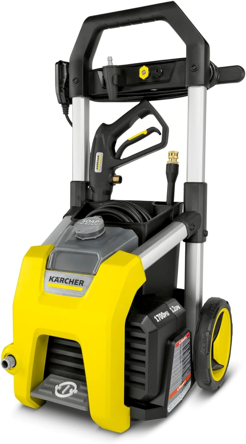 Kärcher K1700 Max 2125 PSI Electric Pressure Washer with 3 Spray Nozzles - Great for cleaning Cars