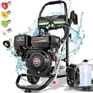 Homdox 4000PSI Pressure Washer 2.8GPM Gas Power Washer 212CC Gas Powered Washing Machine Commercial High Pressure Washer with 25ft Hose&5 Nozzles for Patio Garden Yard Vehicle