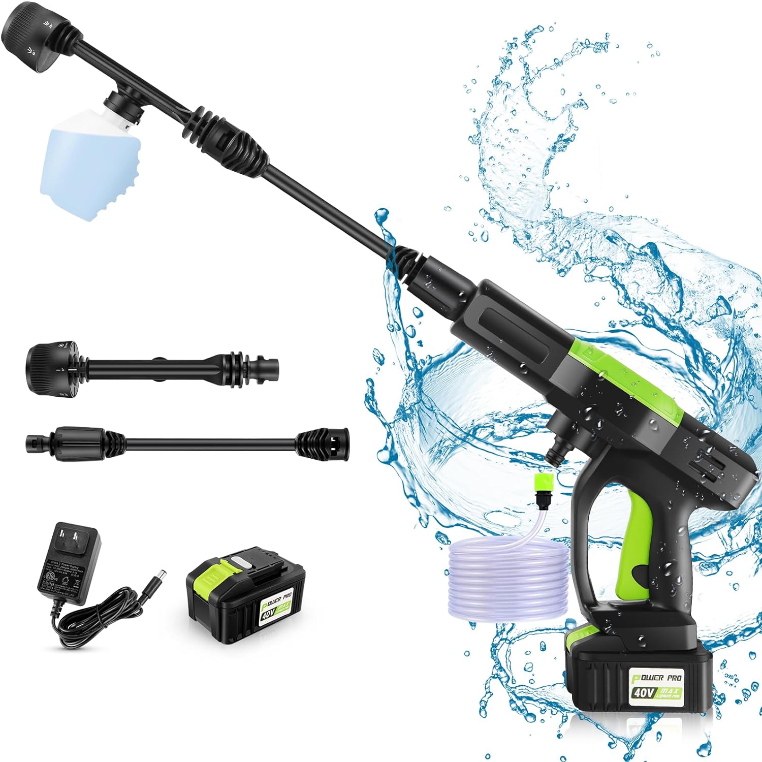 Homdox 960PSI Cordless Pressure Washer w/ 40V Battery