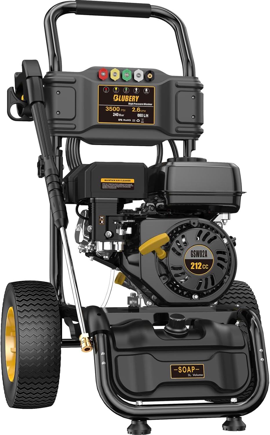 BLUBERY 3500 PSI Gas Pressure Washer