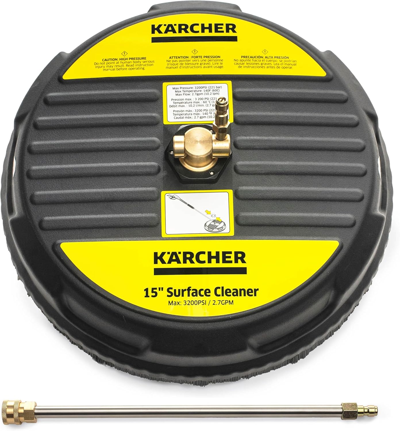 Kärcher - 3200 PSI Universal Surface Cleaner Attachment for Pressure Washers - 15