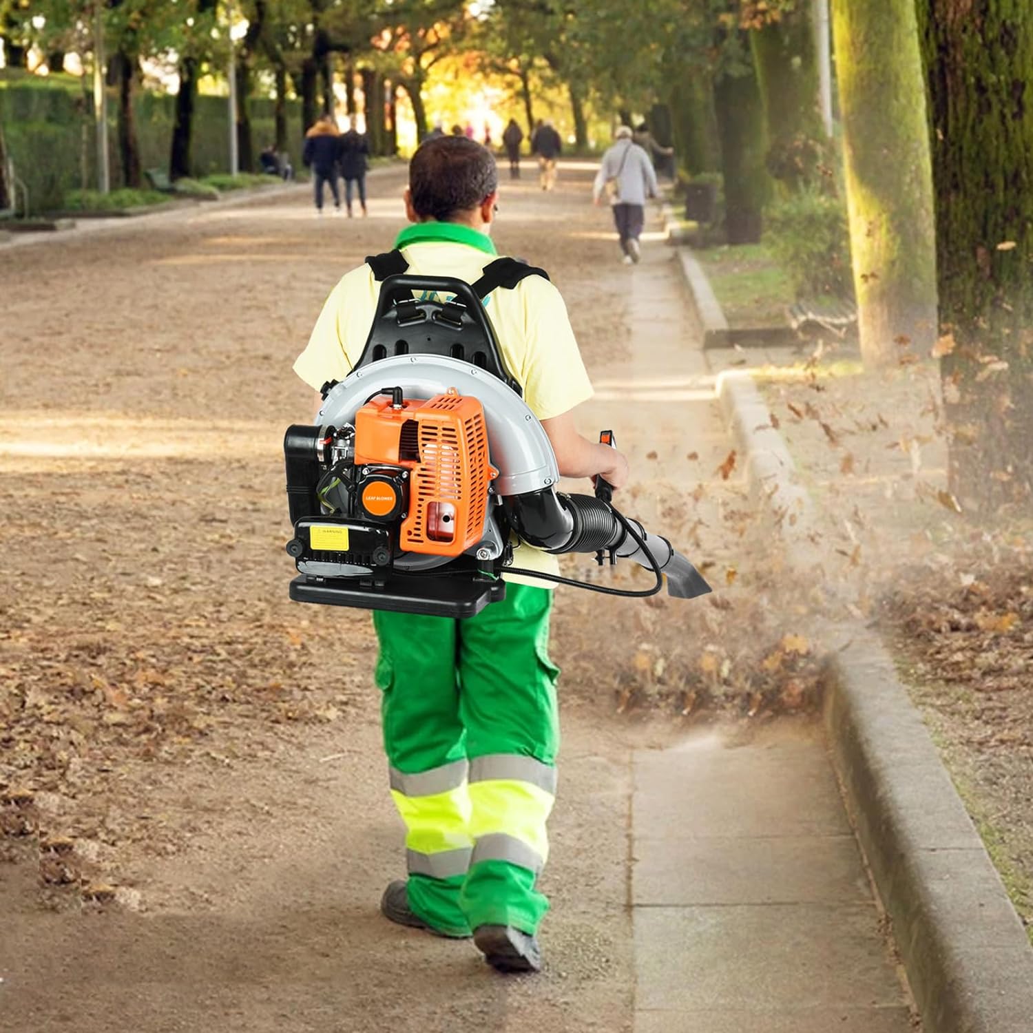 Backpack Blowers Gas Powered - 63CC 665CFM 2 Stroke Gas Powered Backpack Leaf Blower