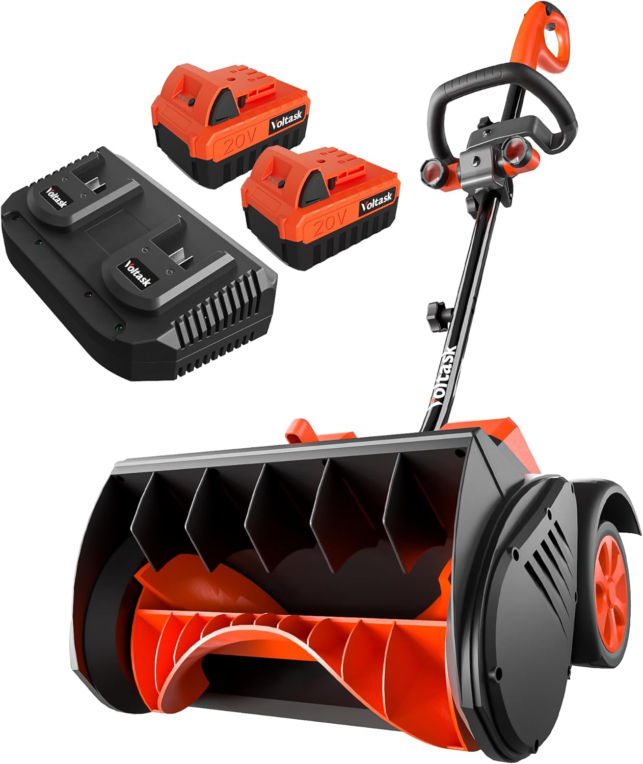 VOLTASK Cordless Snow Shovel with Wheels