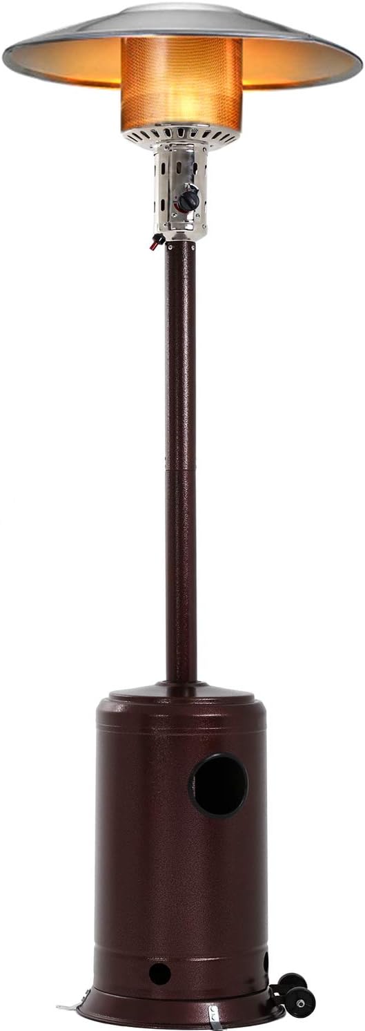 FDW Outdoor Patio Heater Tall Standing Hammered Finish Garden Outdoor Heater Propane Standing LP 41