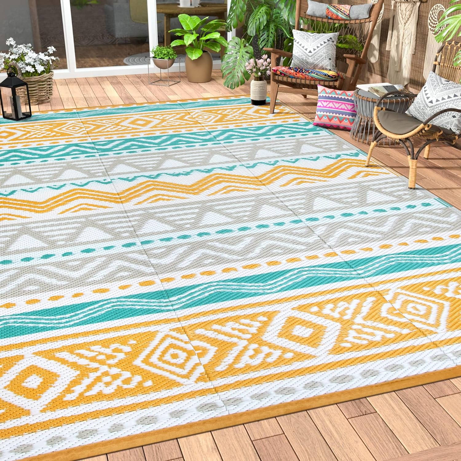 Lahome Outdoor Rugs 8x10 Waterproof