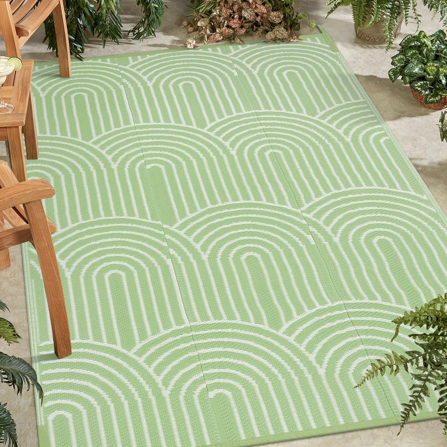 Lahome Deck Rugs Outdoor Waterproof 6x9 Patio Outside Rug