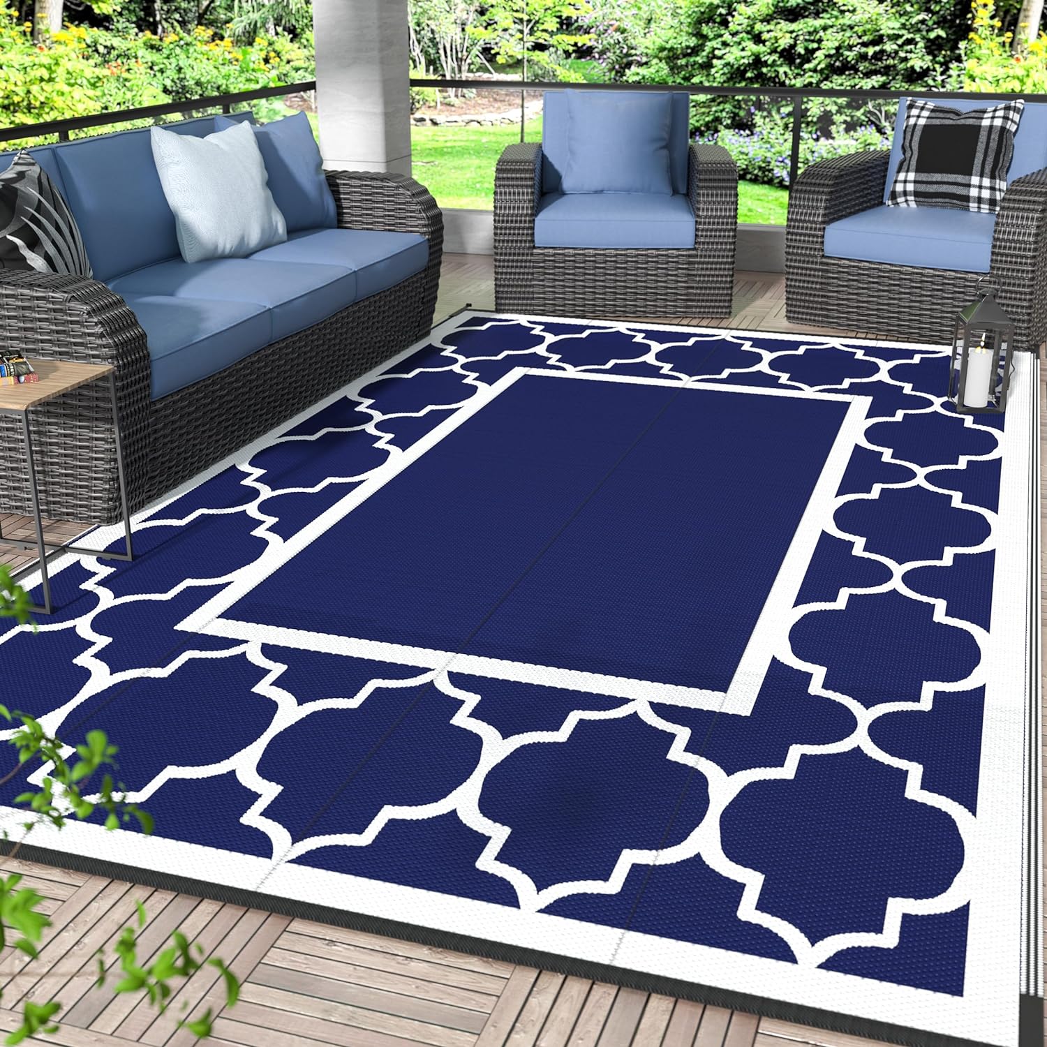 GENIMO 5' x 8' Outdoor Rug Waterproof for Patio Decor