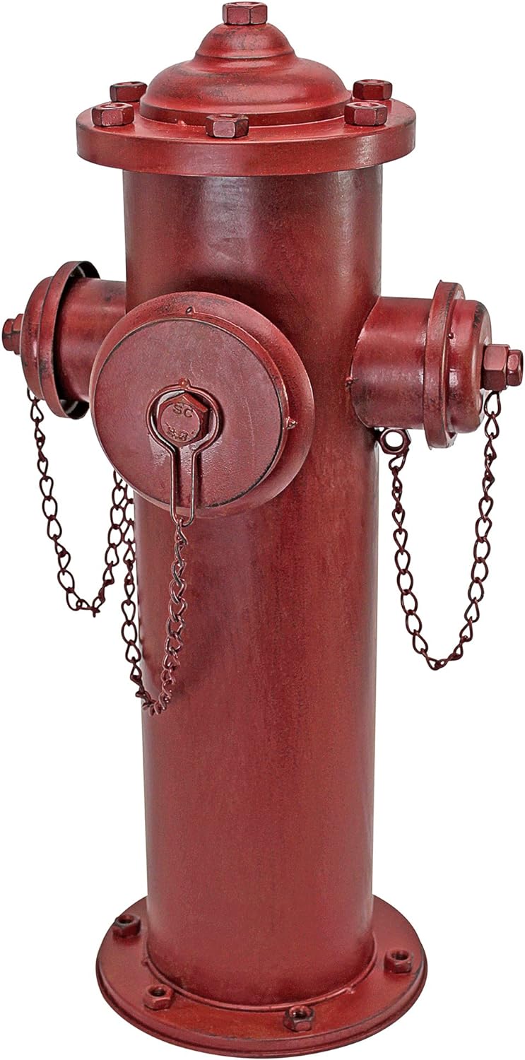 Design Toscano Vintage Metal Fire Hydrant Statue Large