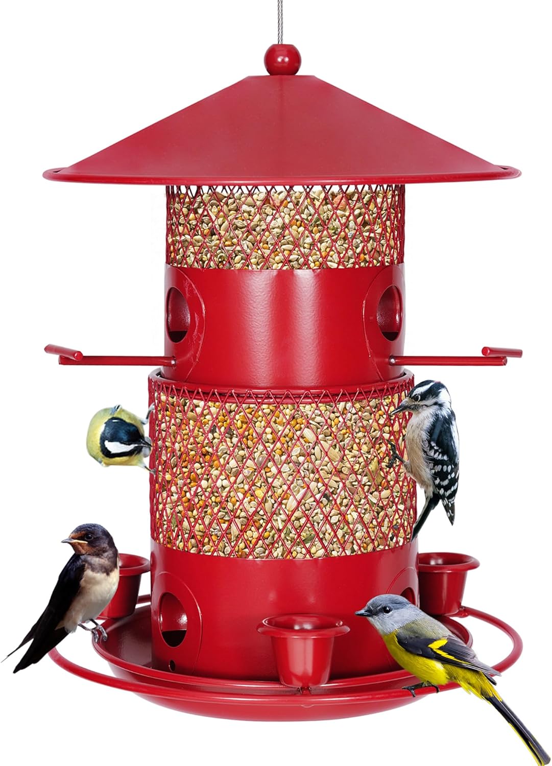 VECELO Bird Feeder for Outdoors Hanging