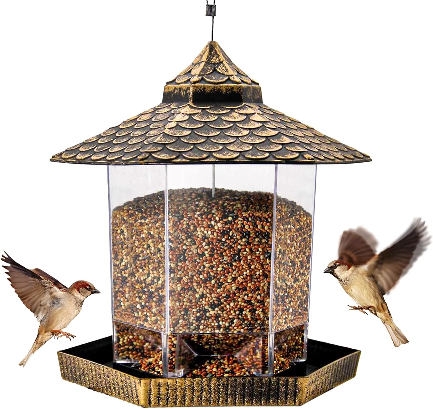 Twinkle Star Wild Bird Feeder Hanging for Garden Yard Outside Decoration