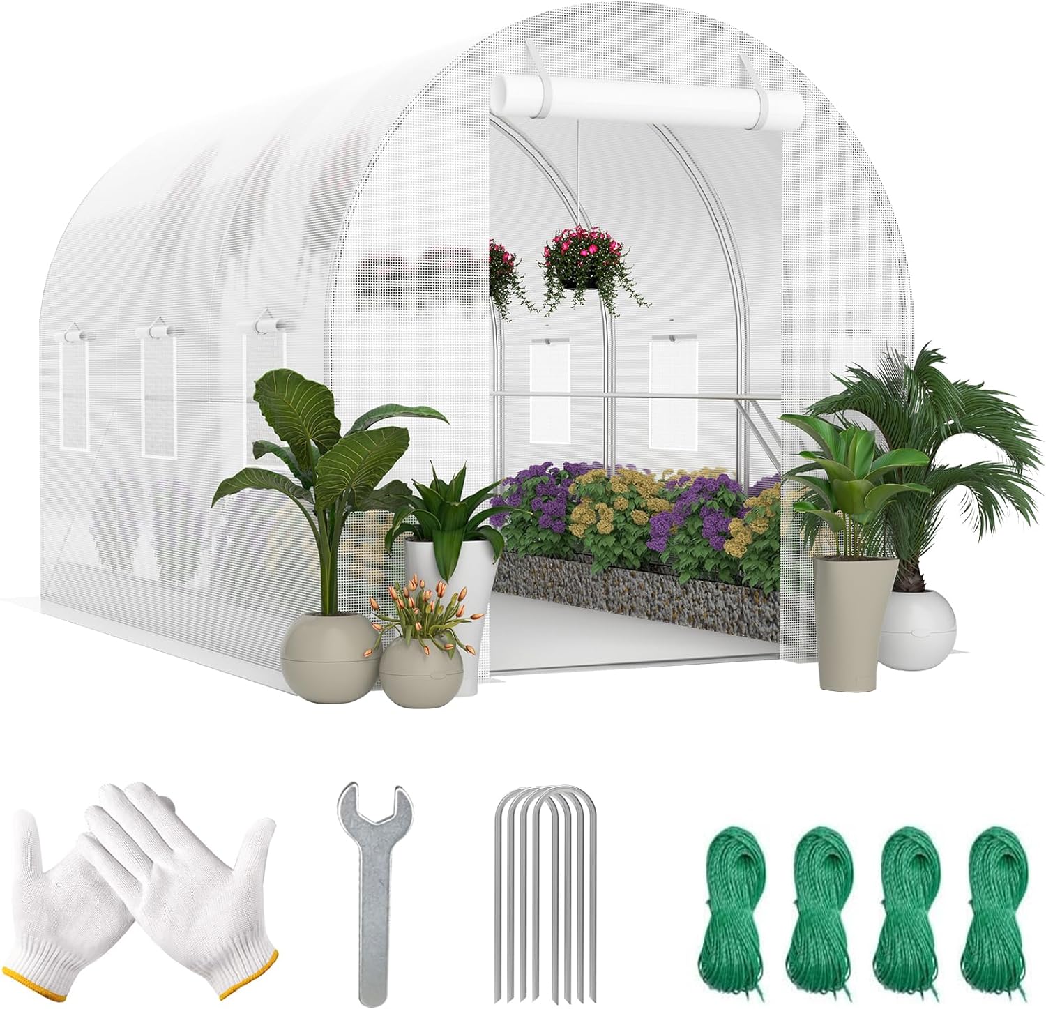 Kaen Walk-in Greenhouse 10 x 7 x 7FT Tunnel Greenhouse