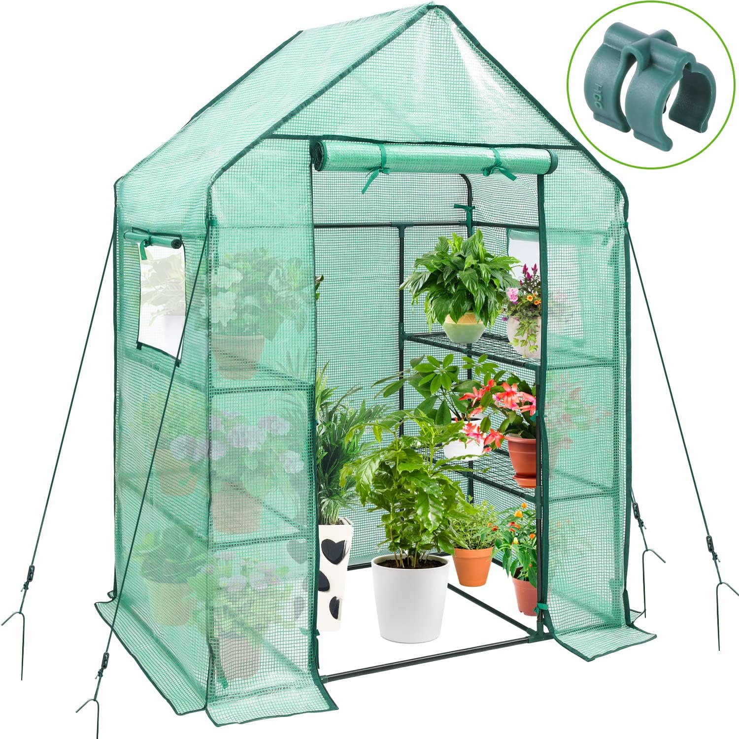 Ohuhu Greenhouse for Outdoors with Mesh Side Windows