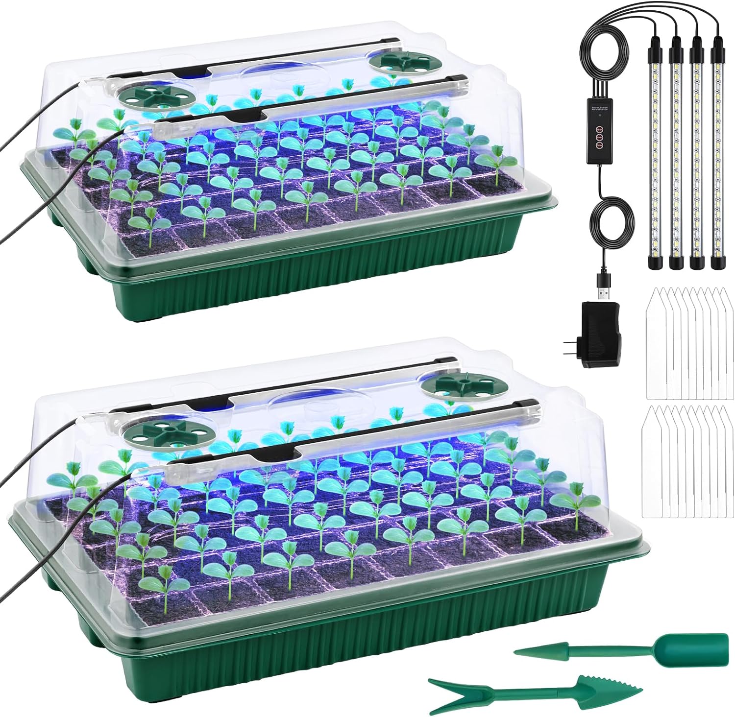 2 Packs Starter Tray with Grow Light