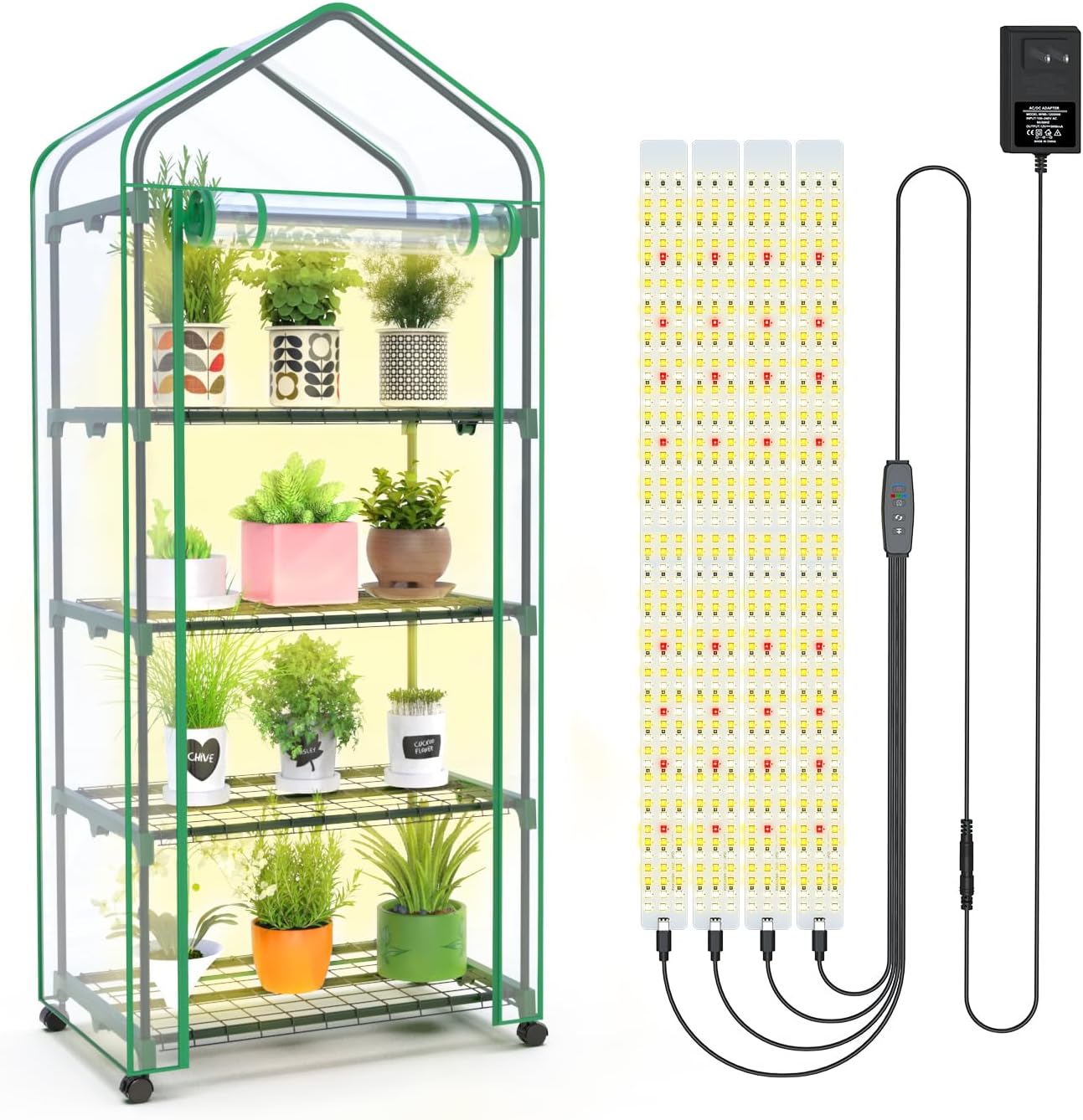 Greenhouse with Grow Light for Indoor Outdoor