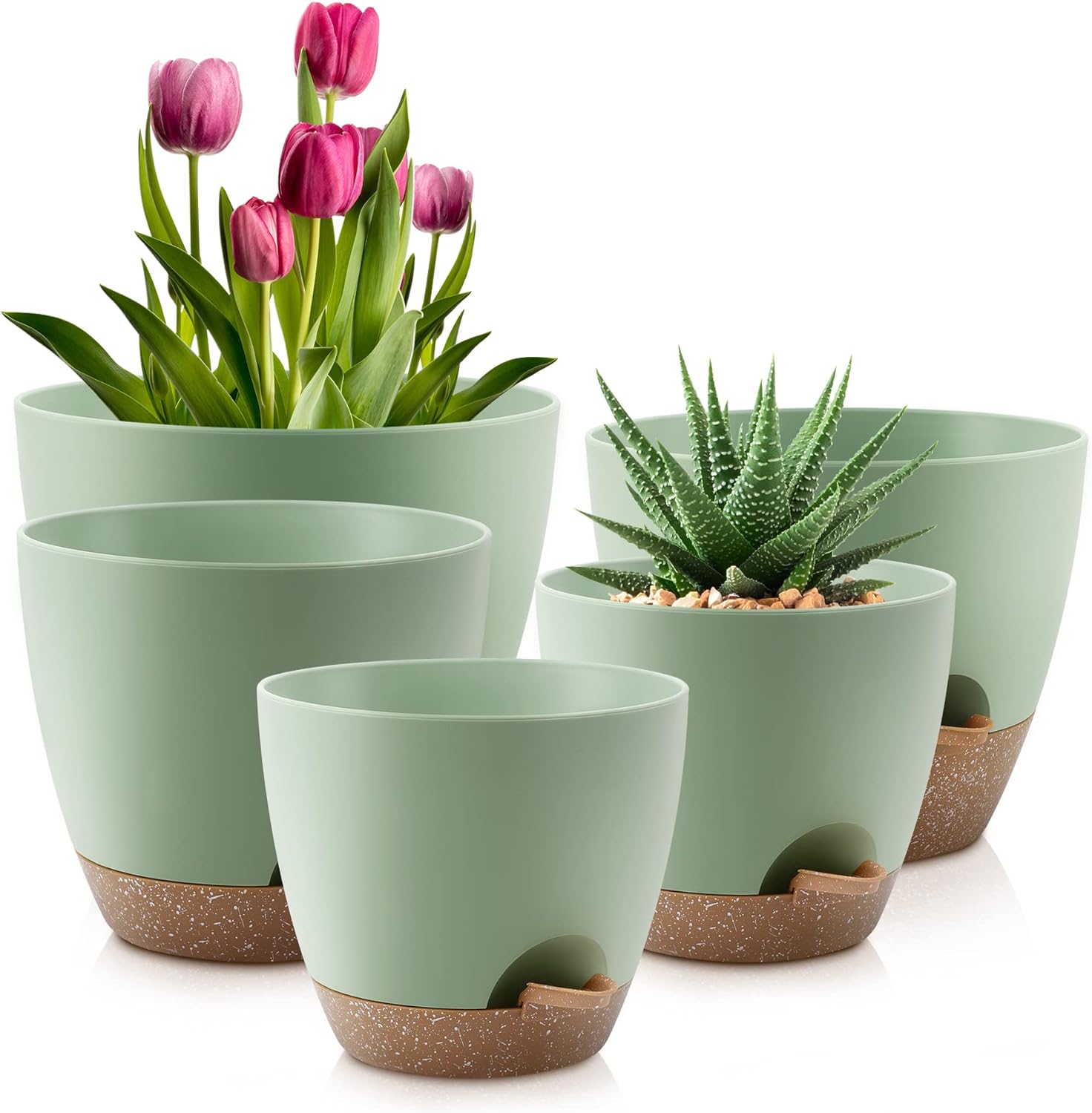 Plant Pots 10/9/8/7.5/7 Inch Self Watering Pots