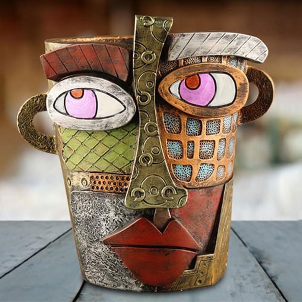 Handmade Picasso Brutalist Abstract Beauty Face Flower Pot