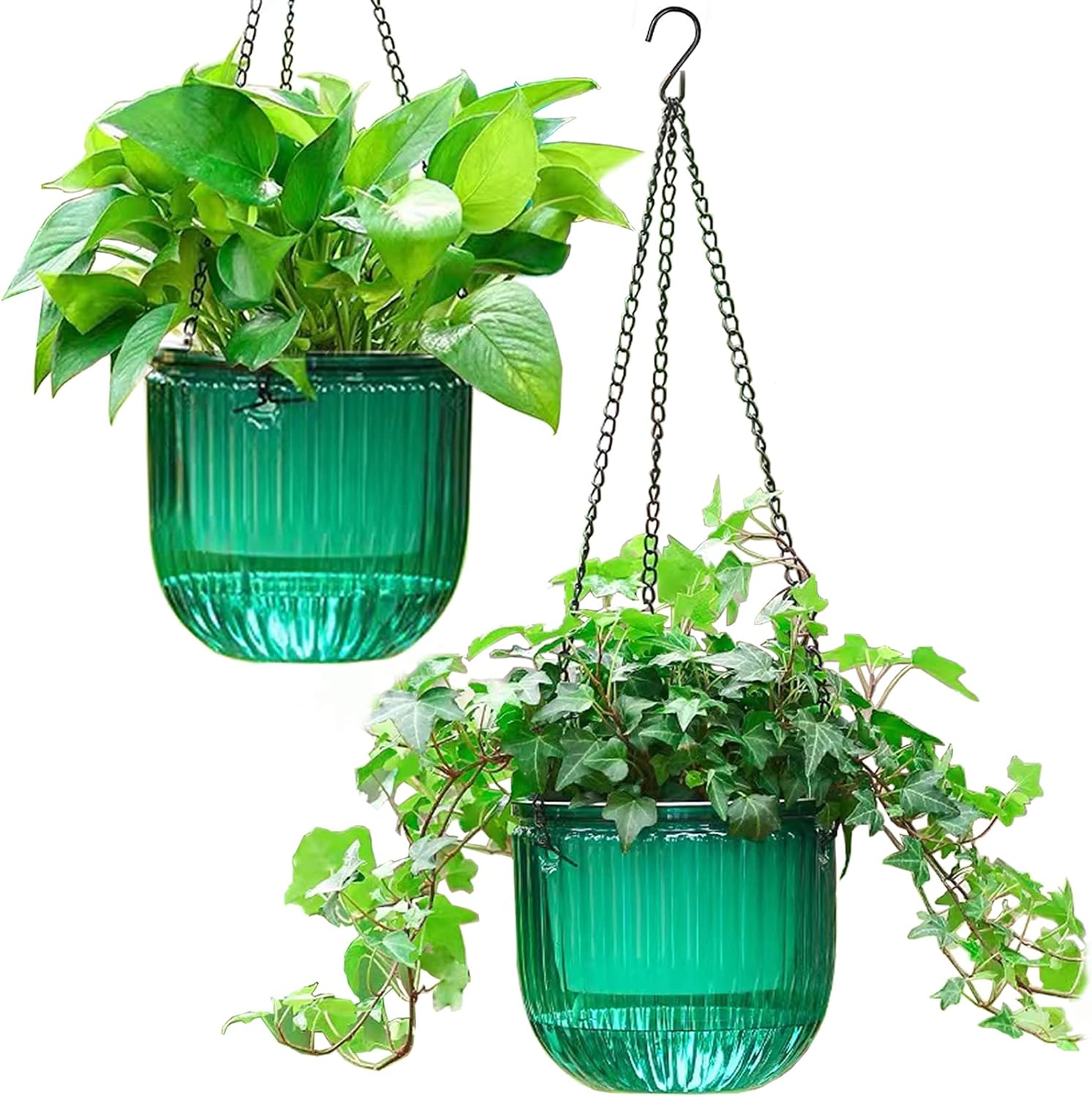 Melphoe 2 Pack Self Watering Hanging Planters Indoor Flower Pots