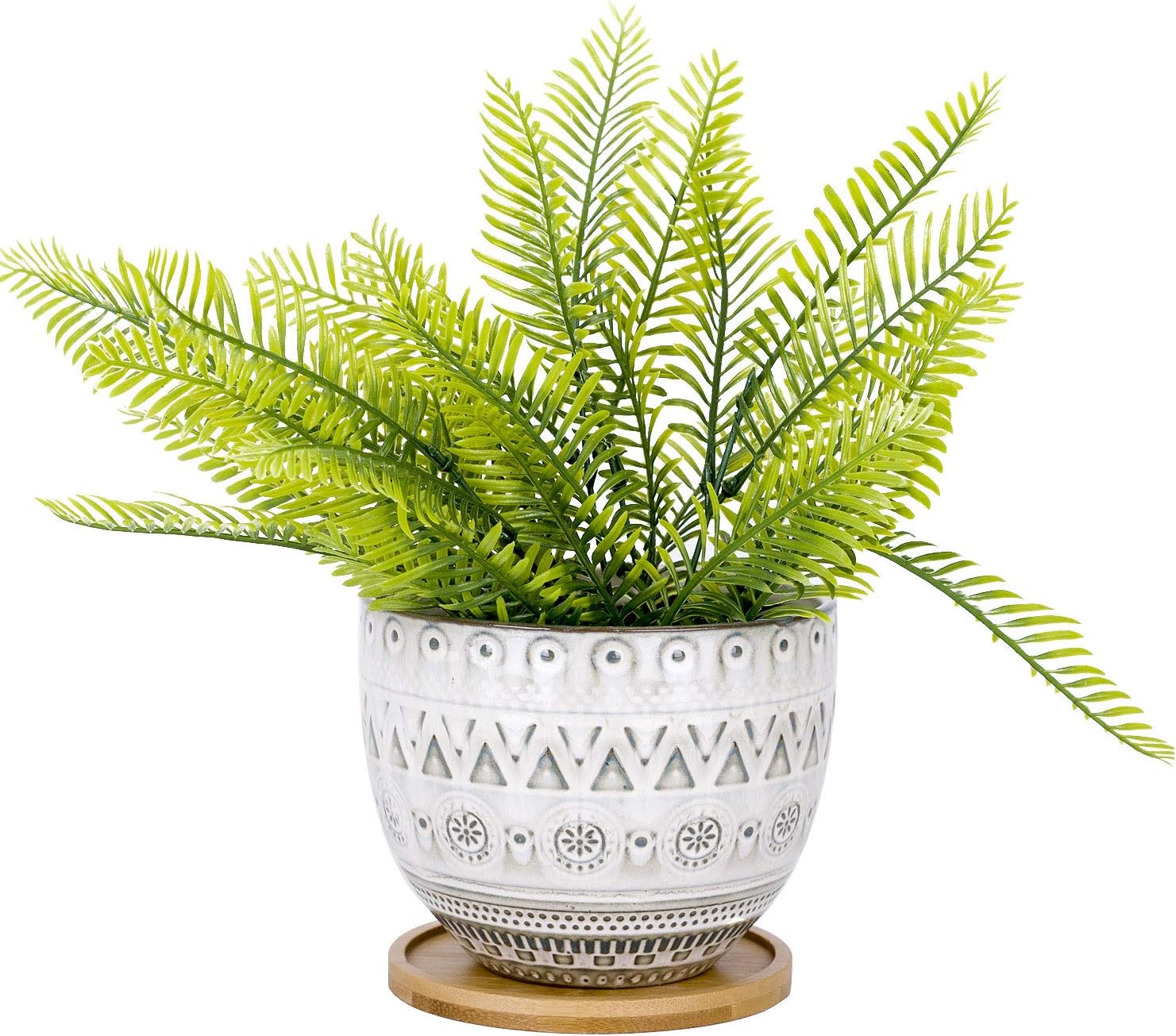 VanEnjoy 5.6 inch Large Round Bohemian Style Ceramic Planter