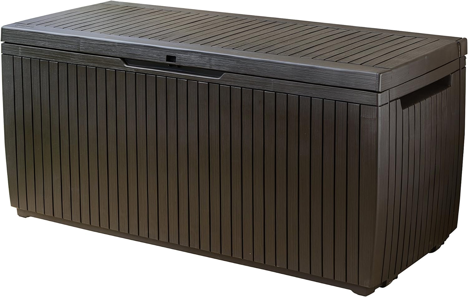 Keter Springwood 80 Gallon Resin Outdoor Storage Box for Patio Furniture Cushions